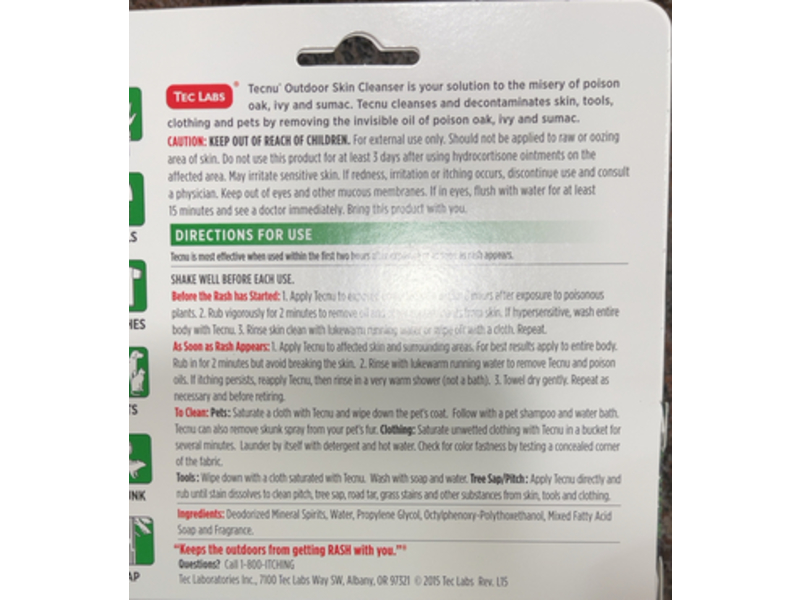 Tecnu Outdoor Skin Cleanser, 4 fl oz/118.29 mL, Pack Of 6