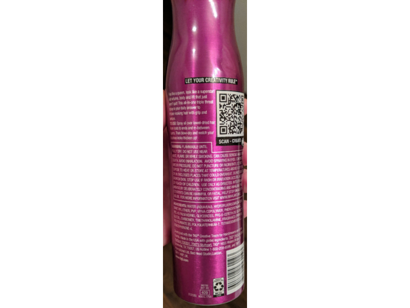 Bed Head Tigi Queen For A Day Thickening Spray, On Wet Hair + Blow Dry, 10.5 oz/311 mL