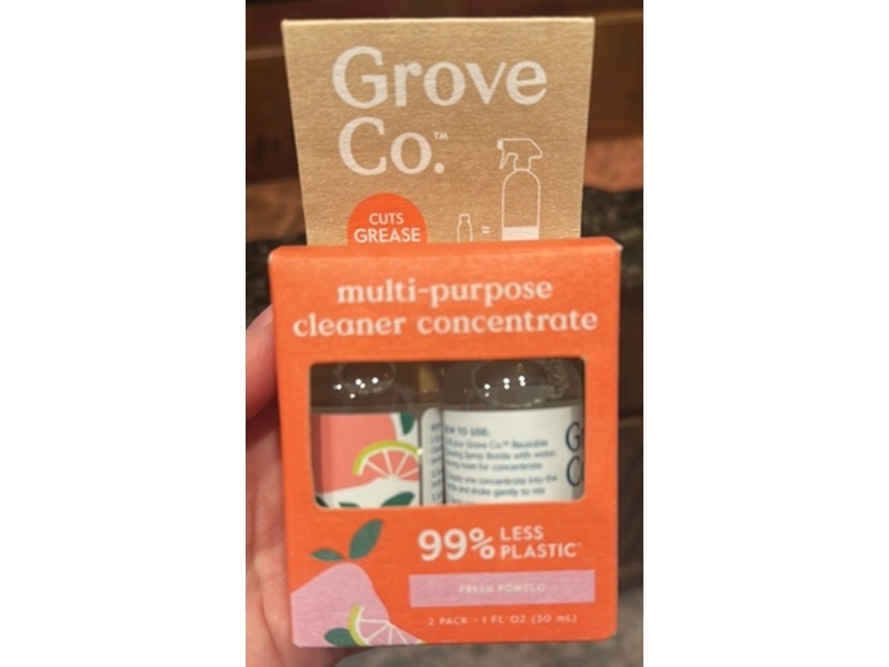 Grove Co Multi Purpose Cleaner Concentrate, Fresh Pomelo, 1 fl oz/30 mL, Pack Of 2