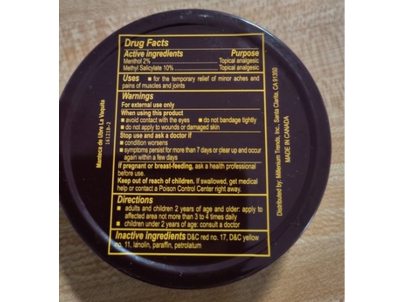 Manteca De Ubre La Vaquita Topical Analgesic, 3.17 oz/90 g