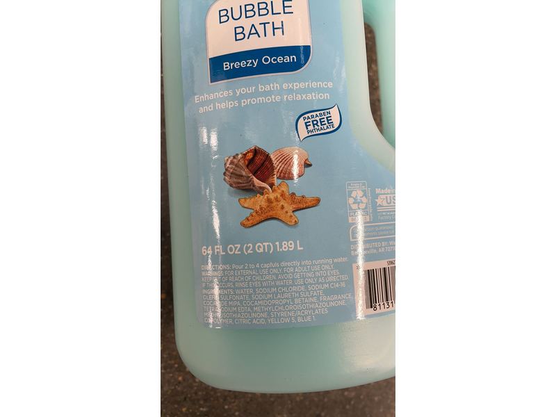 Equate Bubble Bath, Breezy Ocean, 64 fl oz/1.89 L