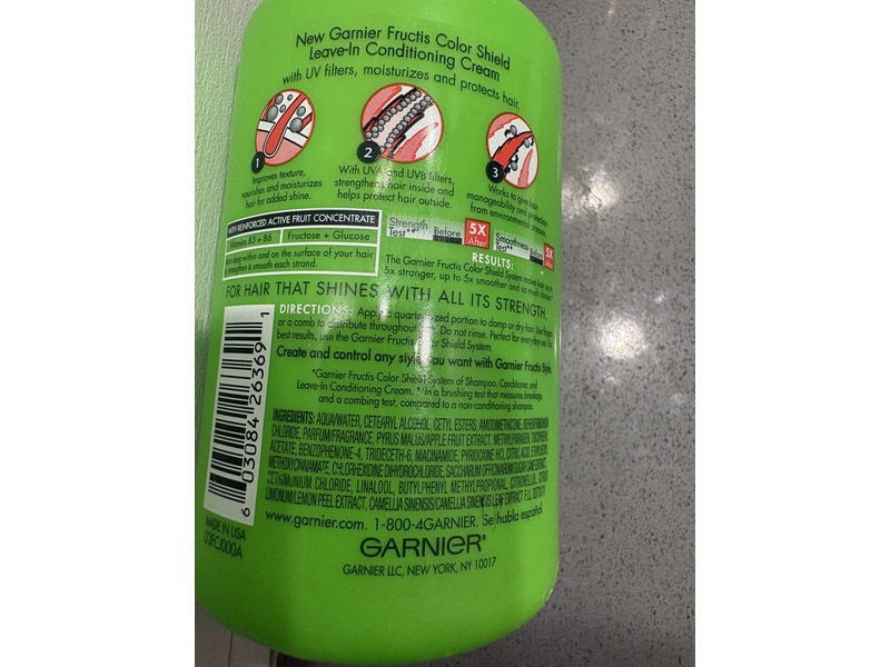 Garnier Color Shield Leave-In Conditioning Cream, Fructis, 10.2 fl oz/300 mL