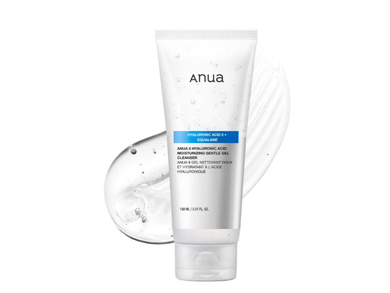 Anua Moisturizing Gentle Gel Cleanser, Hyaluronic Acid8 + Squalane, 5.07 fl oz/150 mL