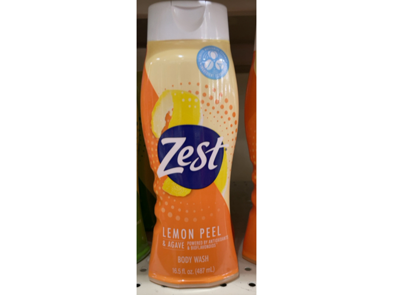 Zest Body Wash, Lemon Peel & Agave, 16.5 fl oz/487 mL, Pack Of 6