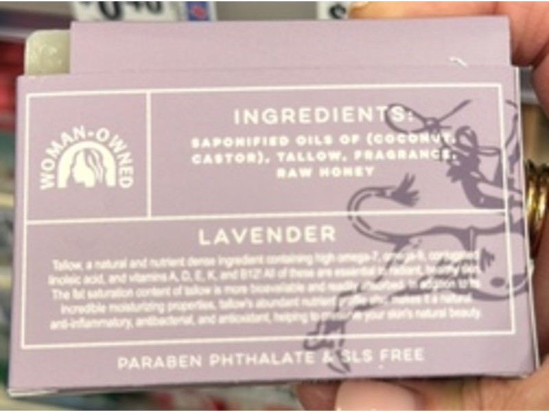 Texas Tallow Bar Soap, Lavender, 4.5 oz/127.5 g