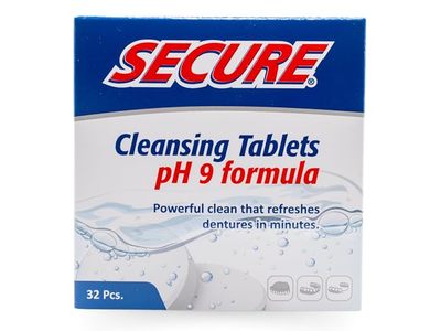 Secure Denture Cleaning Tablets, pH9 Formula, 32 Count