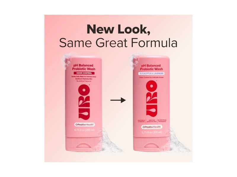 O Positiv Uro pH Balanced Probiotic Wash, Eucalyptus & Lavender, 6.75 fl oz/200 mL