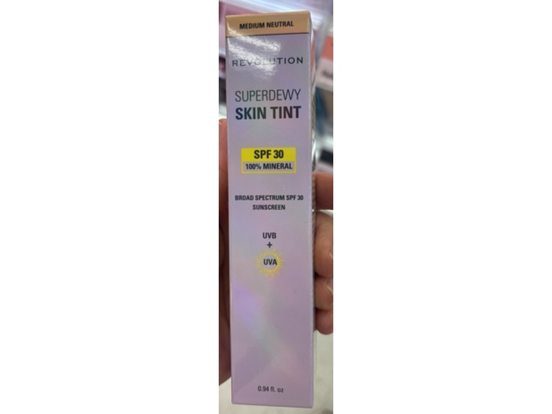 Revolution Superdewy Mineral Skin Tint Sunscreen, SPF 30, Medium Neutral, 0.94 fl oz