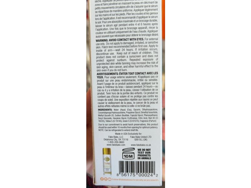Fake Bake Flawless Face & Body Self-Tan Coconut Serum, 5 fl oz/148 mL