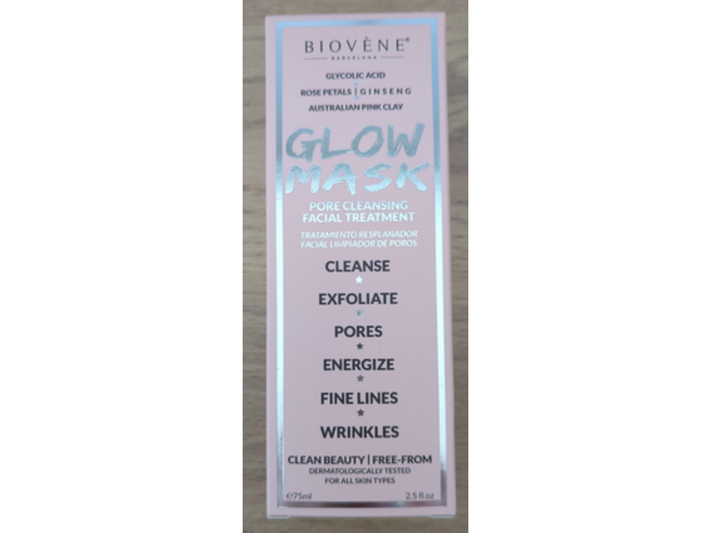 Biovene Glow Mask Pore Cleansing Facial Treatment, 2.5 fl oz/75 mL