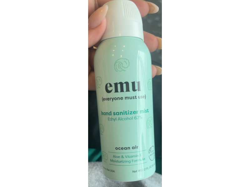Emu Hand Sanitizer Mist, Ocean Air, 2.2 fl oz/62.4 g