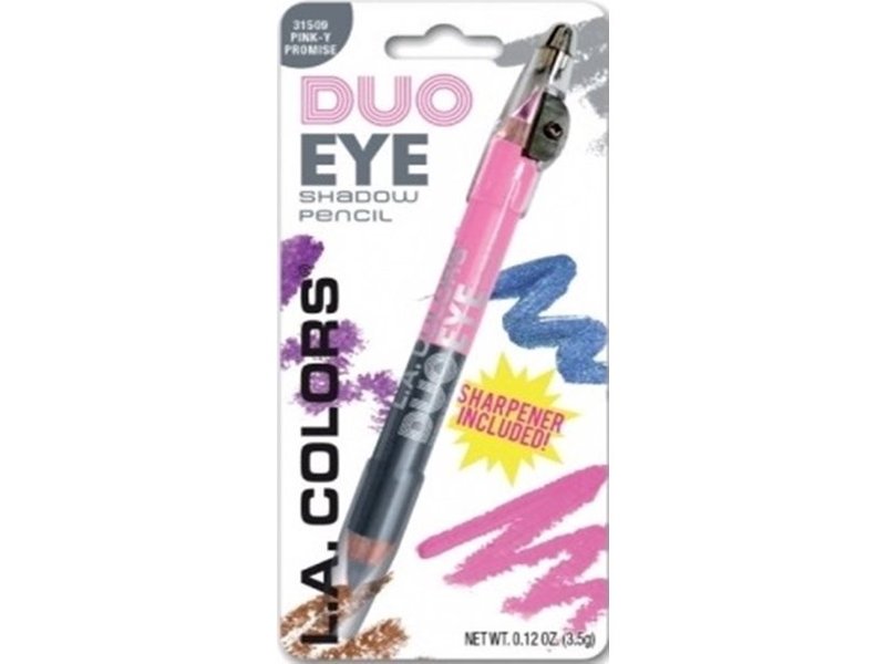 L.A. Colors Duo Eye Shadow Pencil, Pink-y-Promise, 0.12 oz/3.5 g