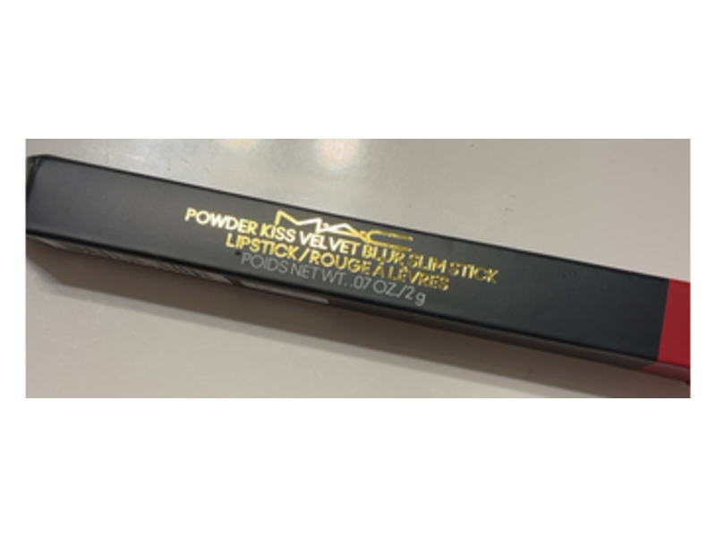 M. A. C Cosmetics Powder Kiss Velvet Blur Slim Stick Lipstick, 889 Ruby New, 0.07 oz/2 g