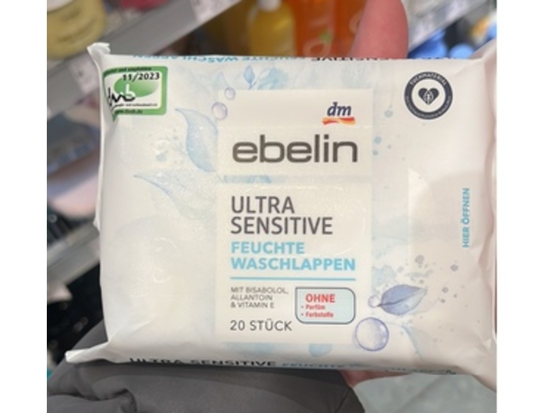 Dm Ebelin Ultra Sensitive Wash Cloths, 20 Count