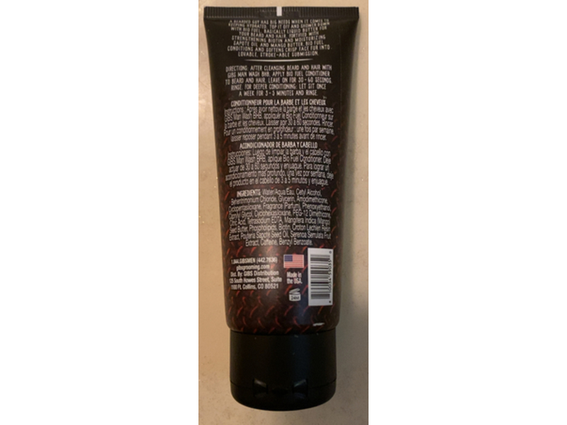 Gibs BioFuel Hair Fule Beard & Hair Conditioner, 3.25 fl oz/96.11 mL