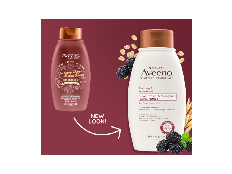 Aveeno Color Protect & Strengthen Conditioner, Blackberry Quinoa Protein Blend, 12 fl oz/354 mL