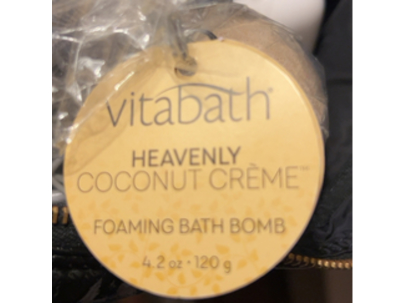 Vitabath Heavenly Coconut creme Foaming Bath Bomb, 4.2 oz/120 g