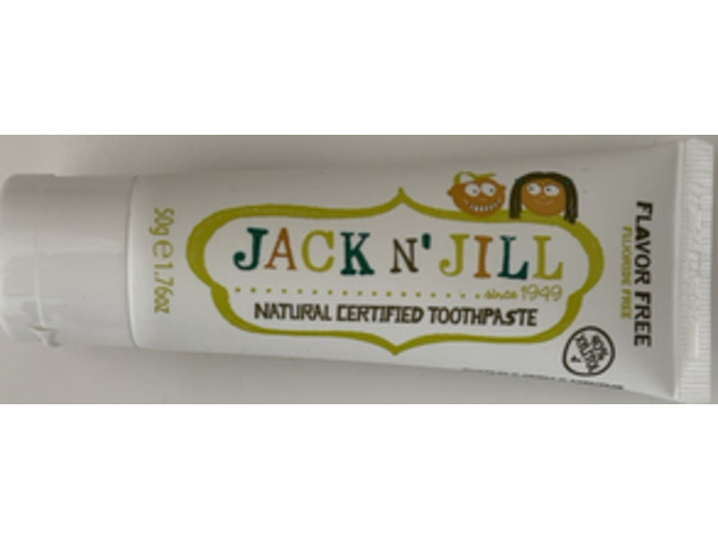 Jack N' Jill Natural Toothpaste, Flavor Free, 1.76 oz/50 g