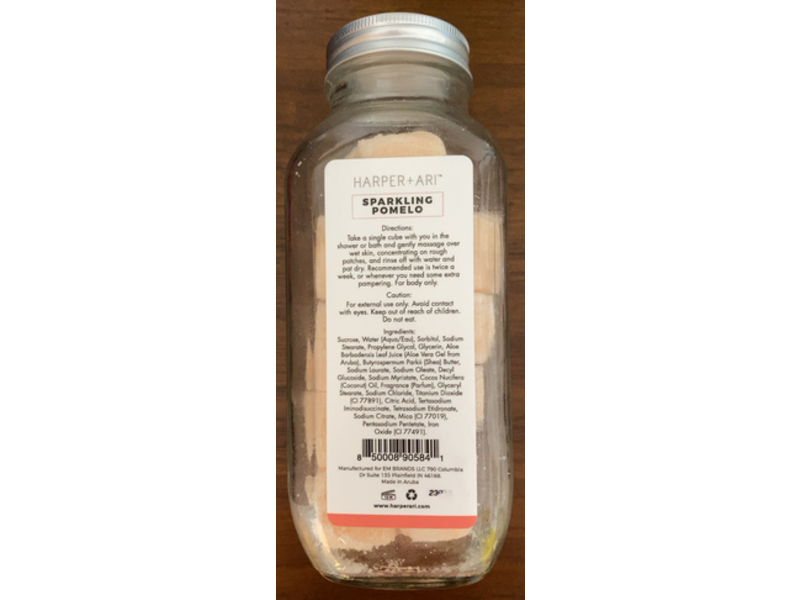 Harper + Ari Exfoliating Sugar Cubes, Sparkling Pomelo, 9.5 oz/270 g