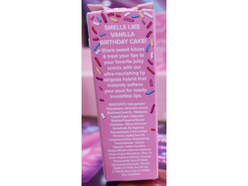 Too Faced Kissing Jelly Gloss Lip Oil, Birthday Kiss, 0.15 oz/4.50 mL