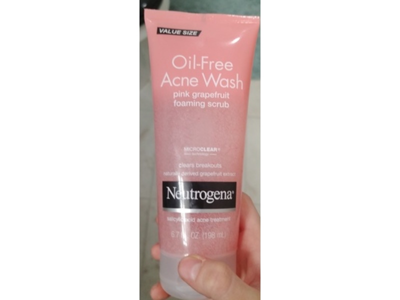 Neutrogena Oil-Free Acne Wash Foaming Scrub, Pink Pomegranate, 6.7 fl oz/198 mL