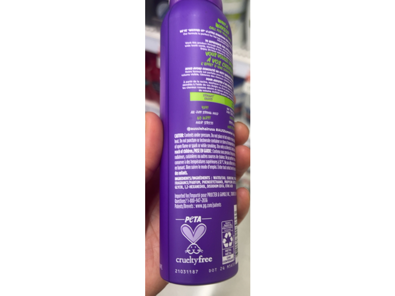 Aussie Instant Volume Mousse, 3 Strong Hold, 170 g