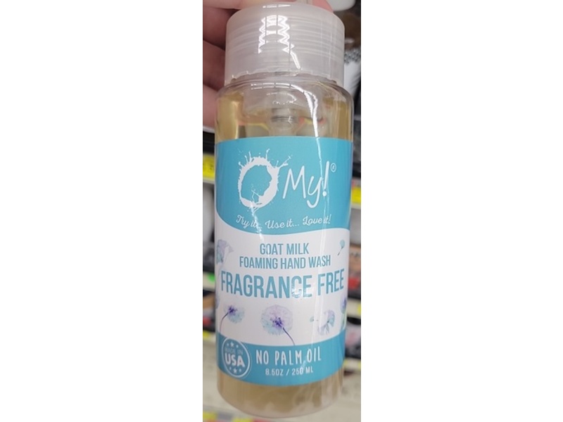 O My! Goat Milk Foaming Hand Wash, Fragrance Free, 8.5 oz/250 mL