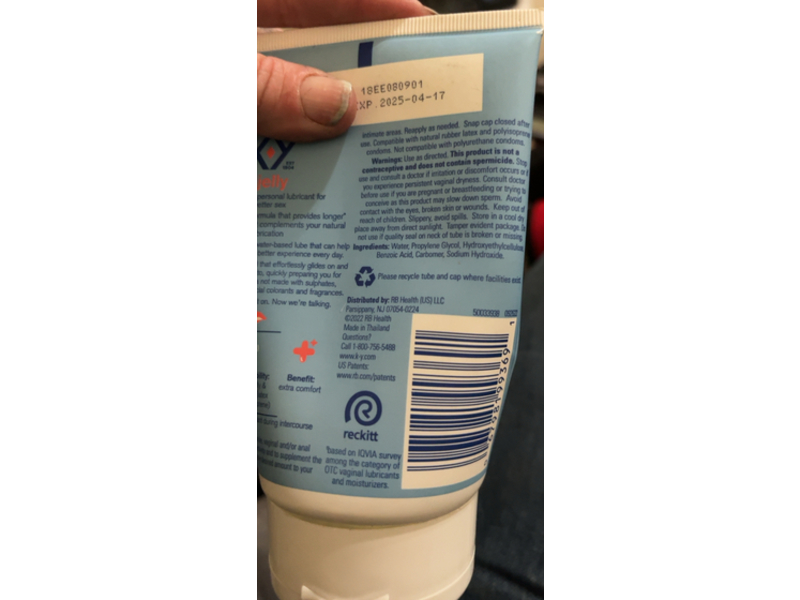 K-Y Water Based Personal Lubricant, Jelly, 7 oz/198 g