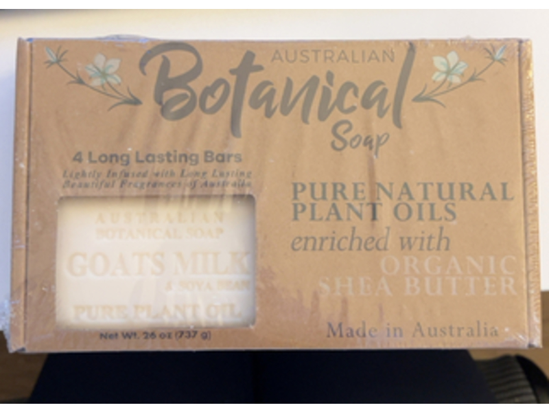 Australian Botanical Bar Soap, Goats Milk & Soya Bean, 26 oz/737 g, Pack Of 4