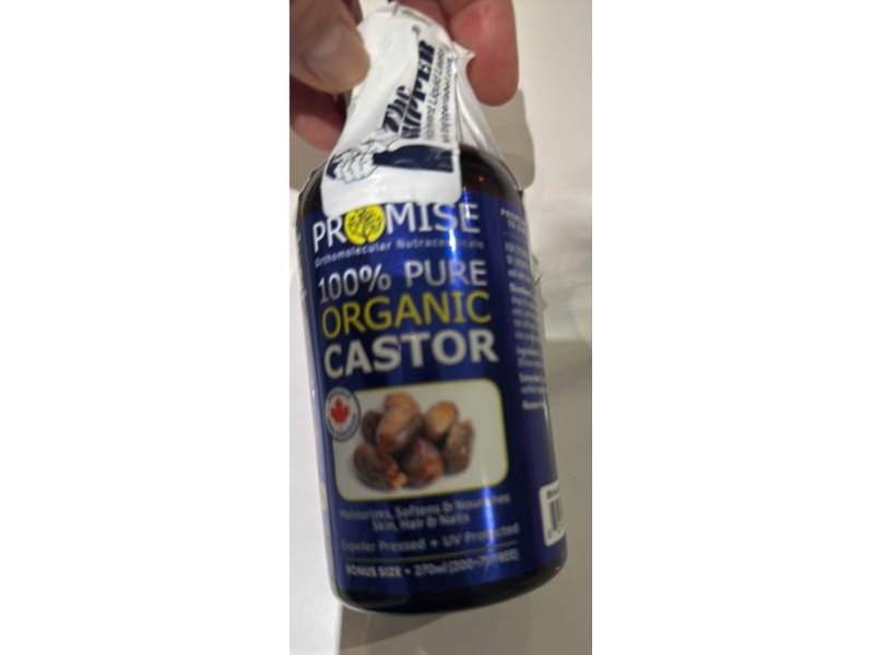 Promise Orthomolecular Nutraceuticals 100% Pure Organic Castor Oil, 270 mL