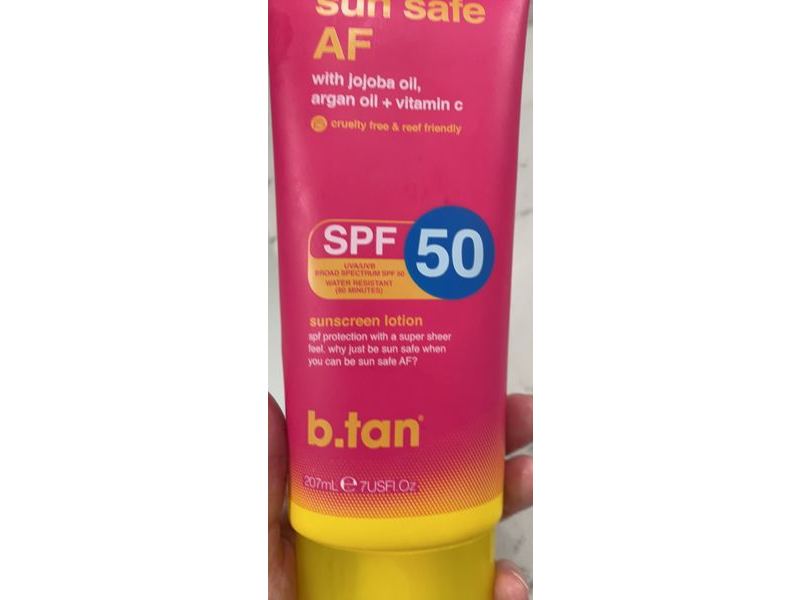 b.tan Sun Safe Af Sunscreen Lotion, SPF 50, 7 fl oz/207 mL