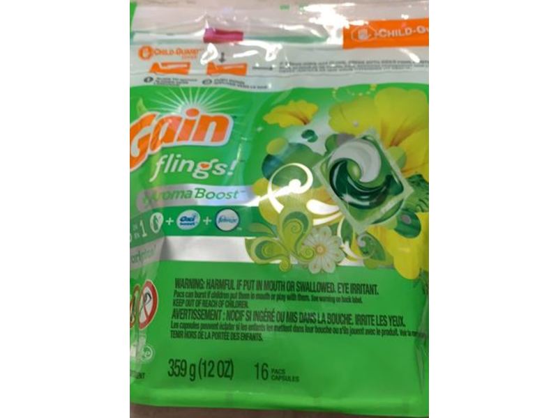 Gain Flings Laundry Detergent, Aroma Boost, Original, 12 oz/359 g, 16 Count