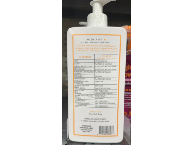 Native Moisturizing Lotion, Sweet Peach & Nectar, 16.5 fl oz/487 mL