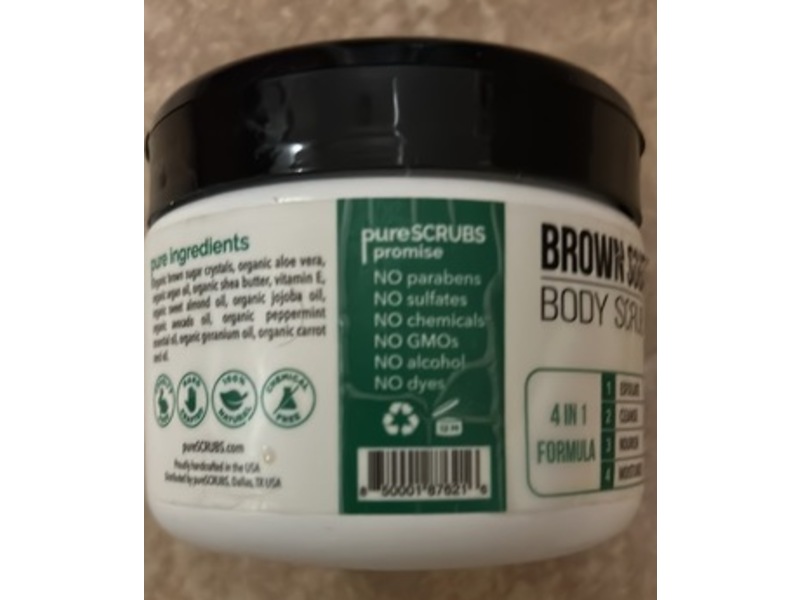 Purescrubs Brown Sugar Body Scrub, Peppermint, 16 oz