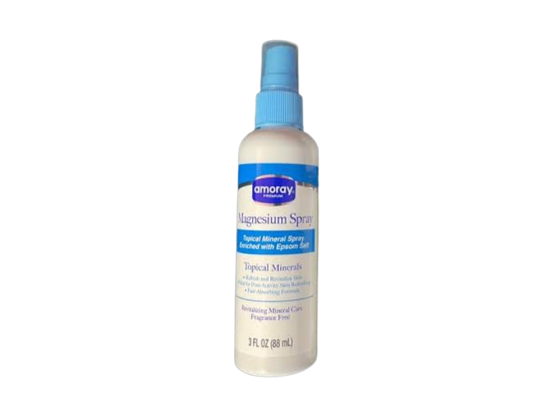 Amoray Premium Topical Mineral Magnesium Spray, Fragrance Free, 3 fl oz/88 mL