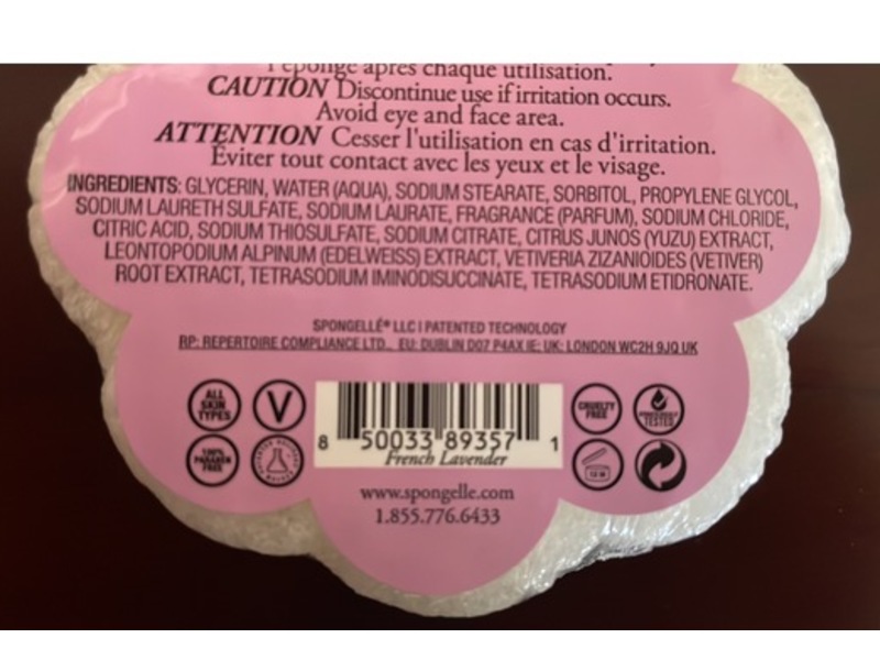 Spongelle Daisy Spongette Body Wash, French Lavender, 1.75 oz/50 g