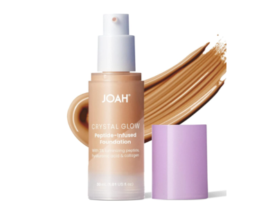 Joah Crystal Glow Peptide-Infused Foundation, Light Warm Undertones, 1.01 fl oz/30 mL