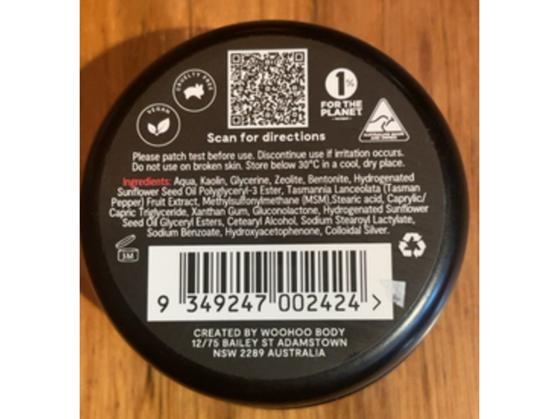 Woohoo Body Armpit Detox Mask, 1.76 oz/50 g