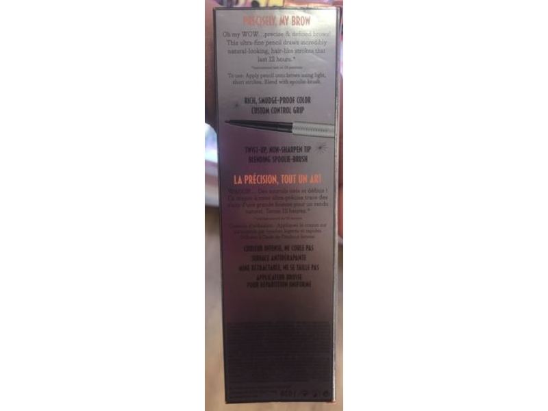 Benefit Precisely My Brow Pencil, 5 Warm Black Brown, 0.002 oz/0.08 g, Pack Of 2