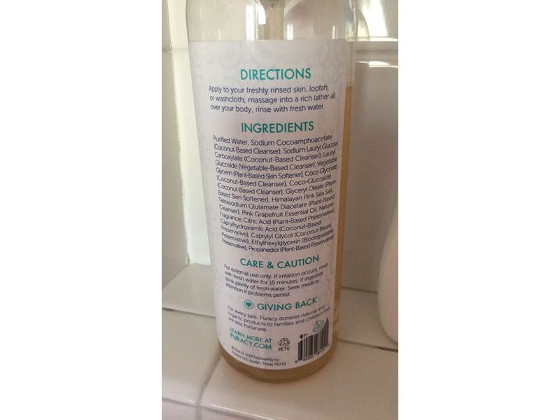 Puracy Natural Body Wash, Citrus and Sea Salt, 16 Fluid Ounce