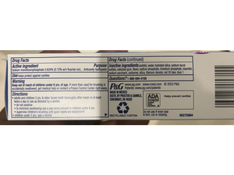 Crest Advanced Kid's Fluoride Anticavity Toothpaste, Bubblegum, 4.2 oz/119 g, 3 Count