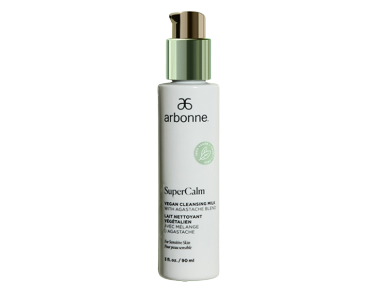 Arbonne Supercalm Vegan Cleansing Milk, Sensitive Skin, 3 fl oz/90 mL