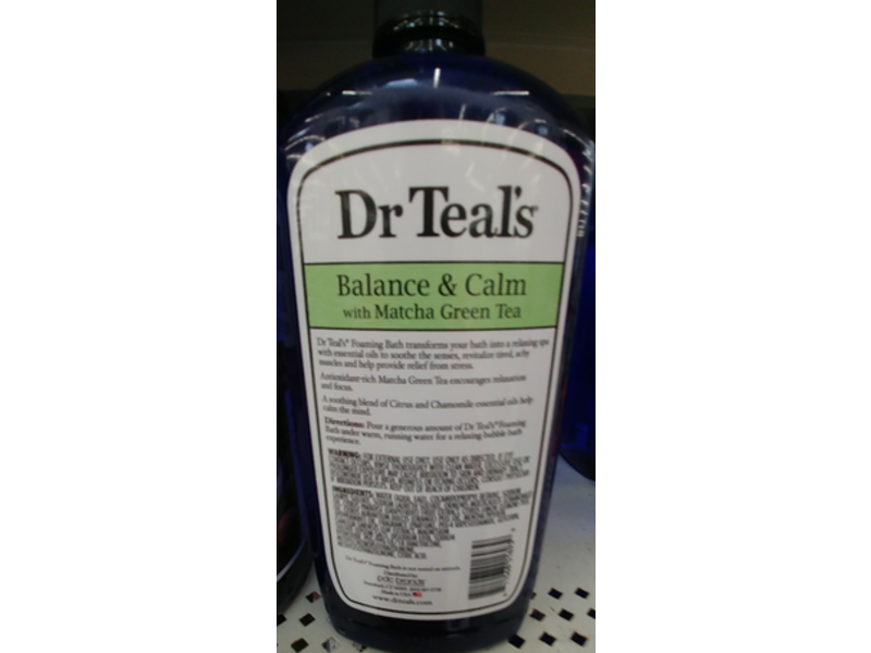 Dr. Teal's Foaming Bath Salt, Matcha Green Tea, 34 fl oz/1000 mL