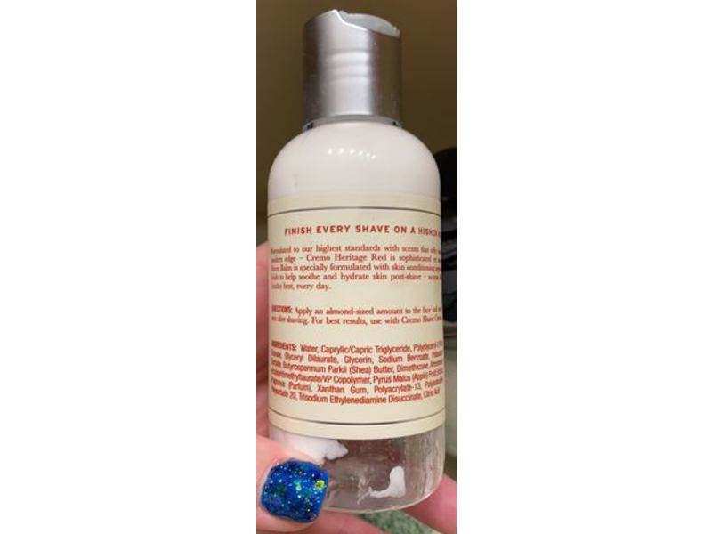 Cremo Heritage Red Post Shave Balm, 508 Spiced Amber, 4 fl oz/118 mL