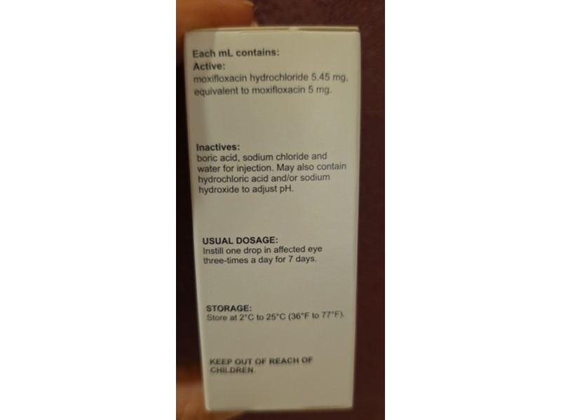 Moxifloxacin Ophthalmic Solution 0.5%, 3 mL, Lifestar (Rx)