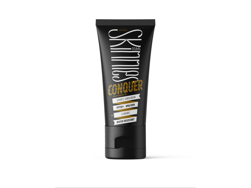 Skinnies Conquer Sports Sunscreen, Manuka Oil, SPF 50+, 1.2 oz/35 mL