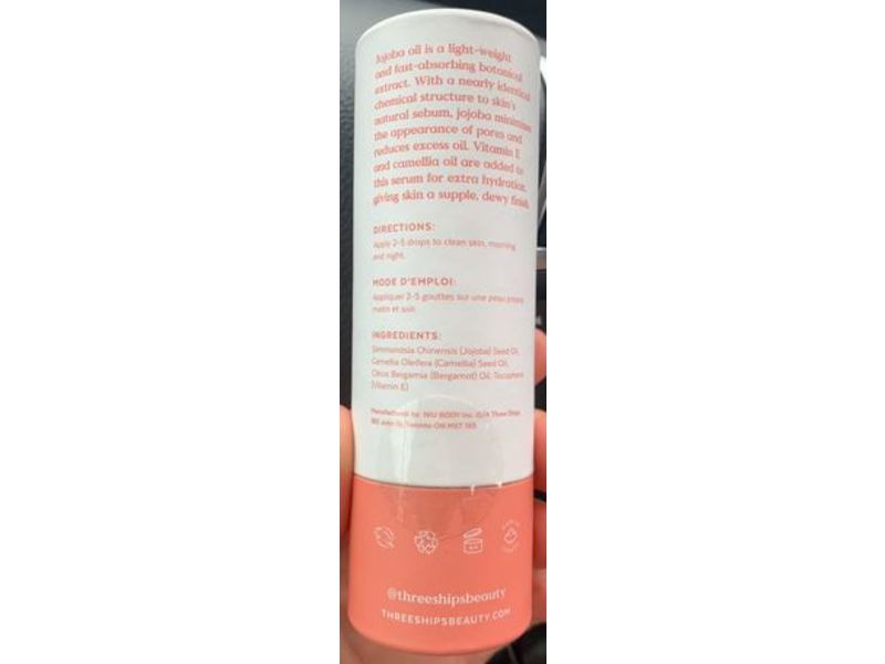 Three Ships Glow Serum, 49% Jojoba Oil, 1 fl oz/30 mL