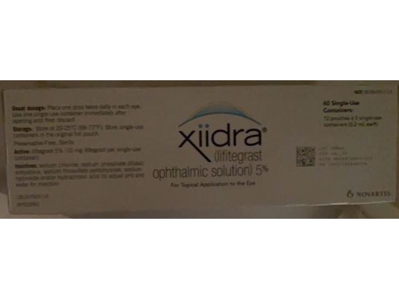 Xiidra (Ifitegrast ophthalmic solution) 5%, 60 single-use containers, Takeda Pharmaceuticals America, Inc (RX)