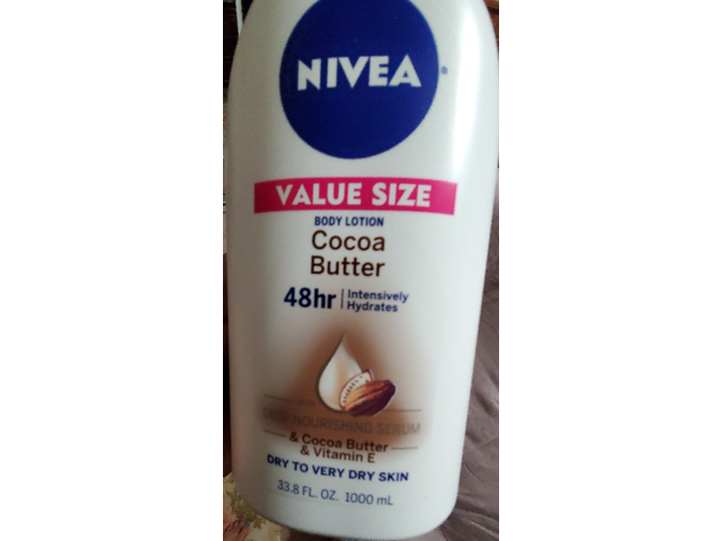 Nivea Deep Moisture Serum Body Lotion, Cocoa Butter & Vitamin E, 33.8 fl oz/1000 mL