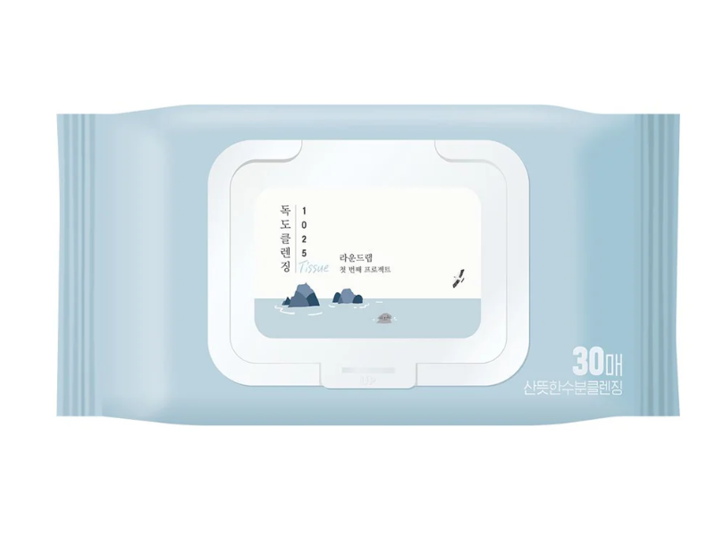 Round Lab 1025 Dokdo Cleansing Tissue, 30 Count